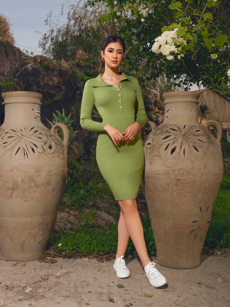 Basic Soft- Robe côtelée en maille